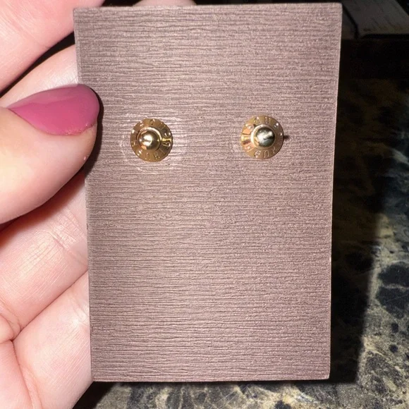 Henri Bendel Gold & Crystal Squiggle Earrings - Picture 5 of 7